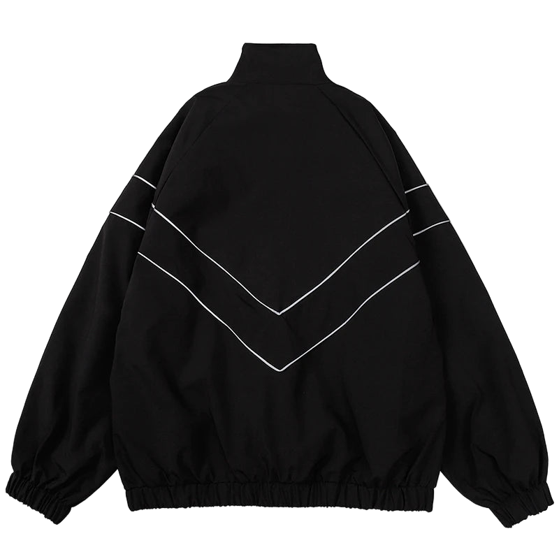 Striped Reflective V Windbreaker Jacket