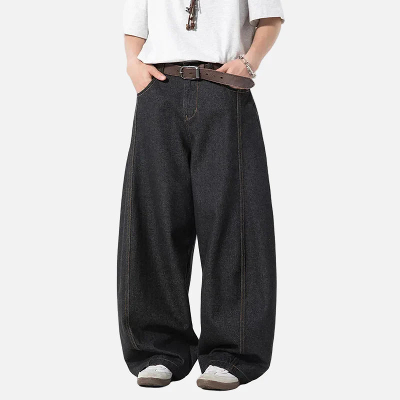 Jeans en denim à jambes larges, style streetwear classique Y2K