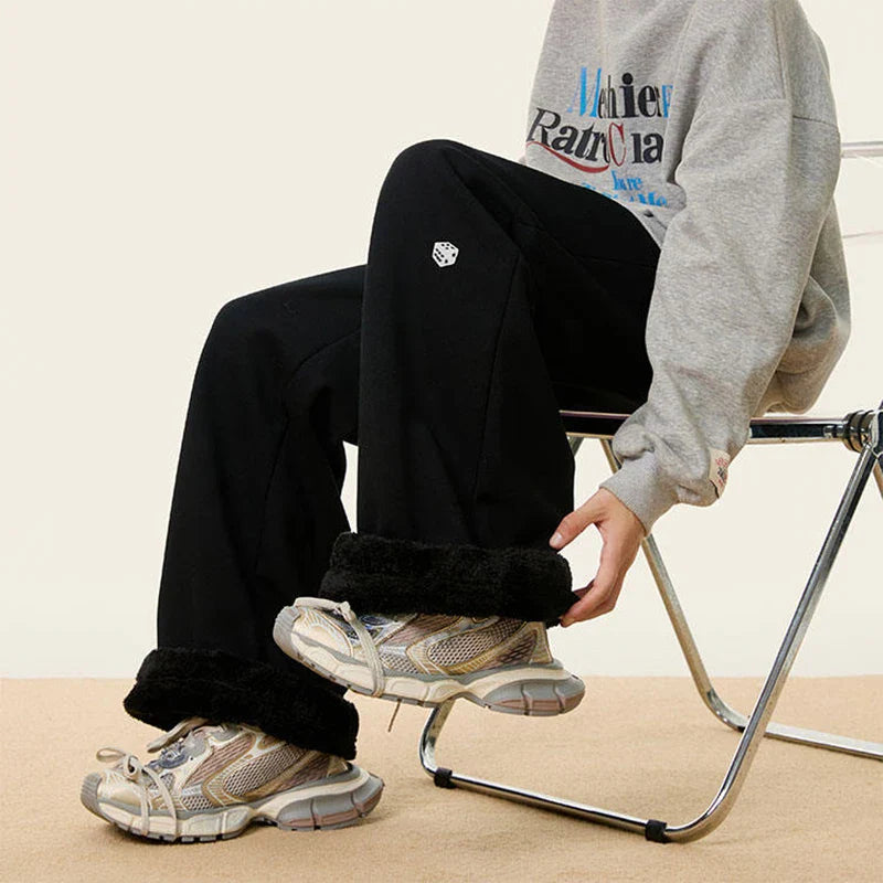 Originale, verdickte, warme, bestickte Jogginghose