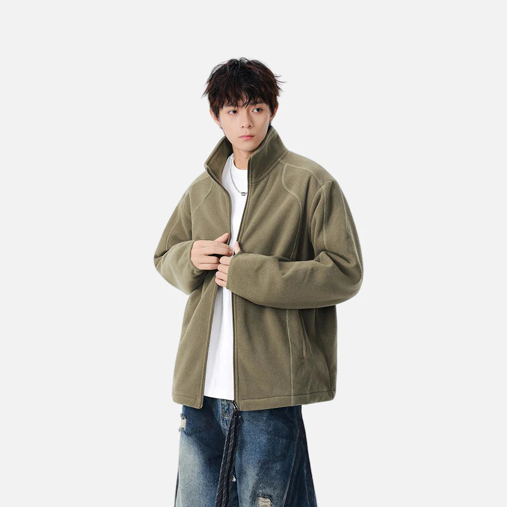 Y2K Leichte, lässige Fleecejacke mit Reißverschluss