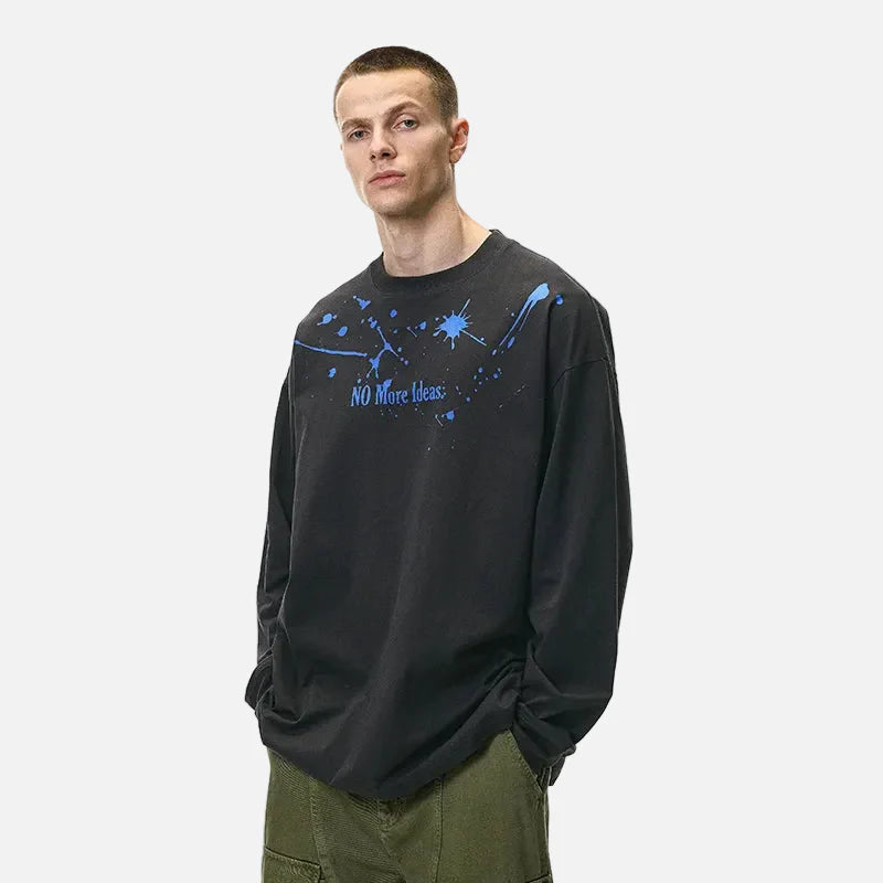 American Splatter Color Block Langarm-T-Shirt