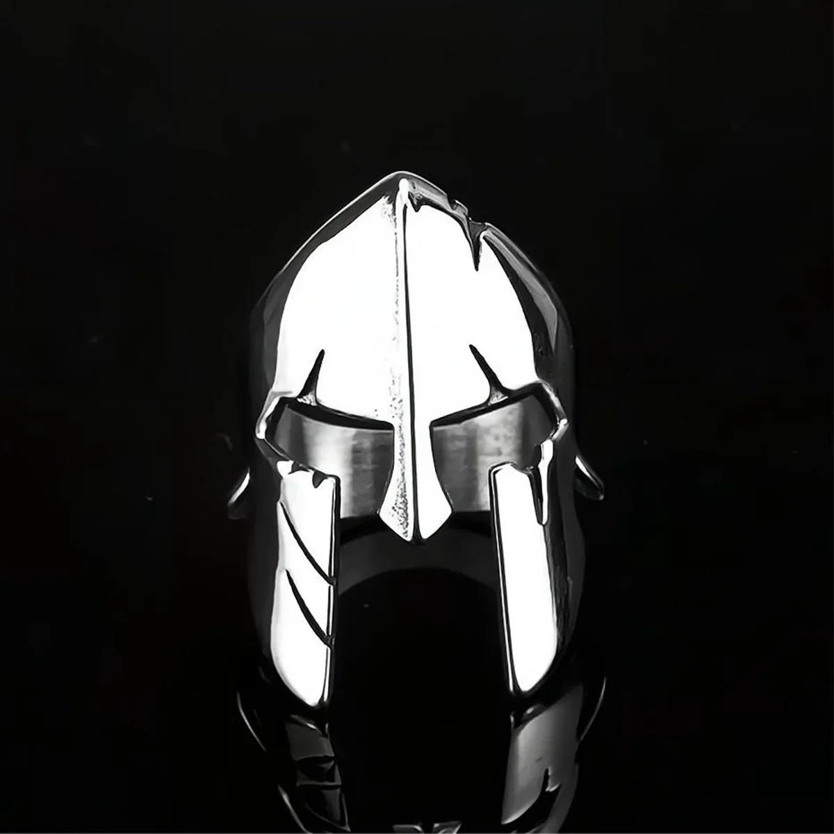 Edelstahlring „Kühne Spartan-Maske“
