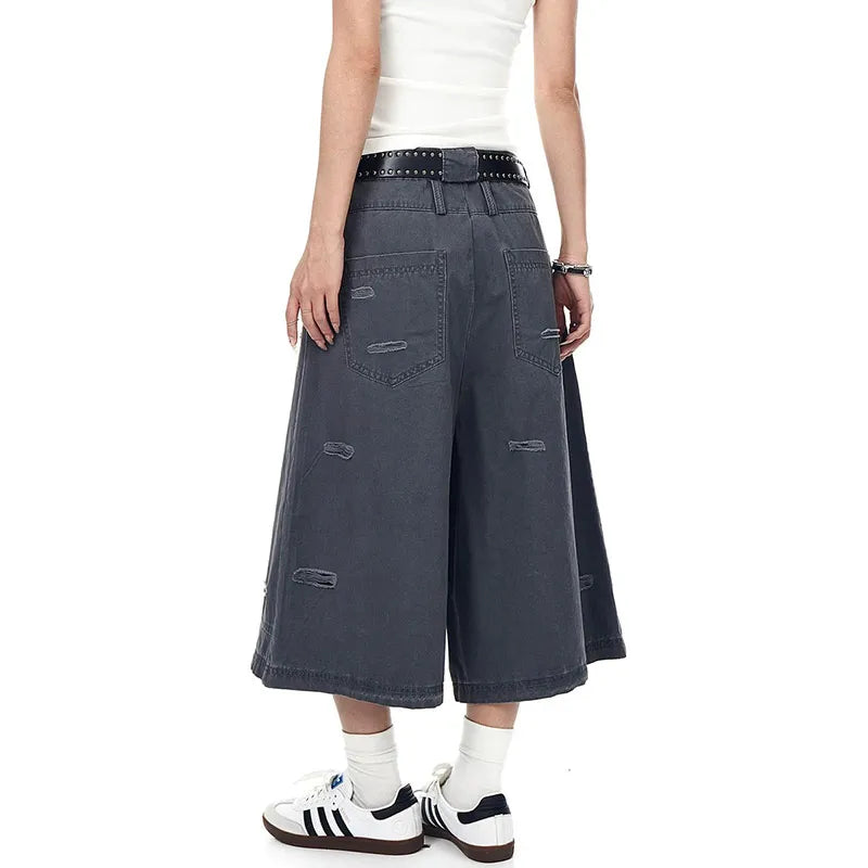 Streetwear Retro Vintage Coole Knielange Jorts