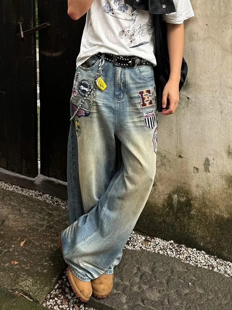 Eklektische Retro-Y2K-Grunge-Vintage-Jeans