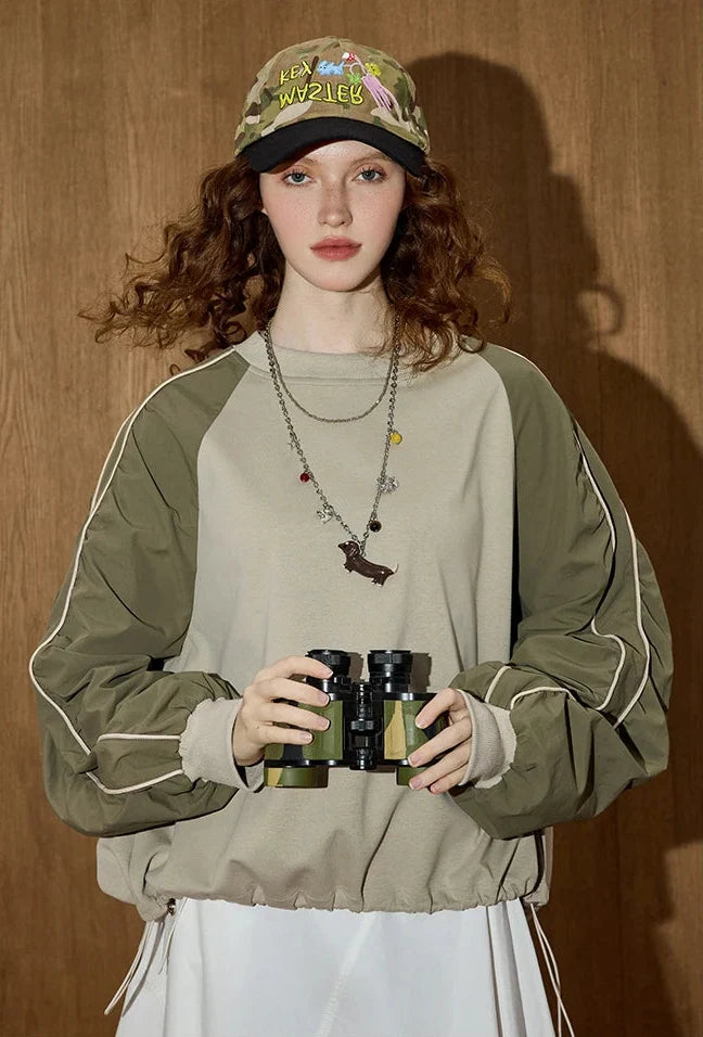 Stilvolles Oversize-Sweatshirt mit verstellbaren Bündchen