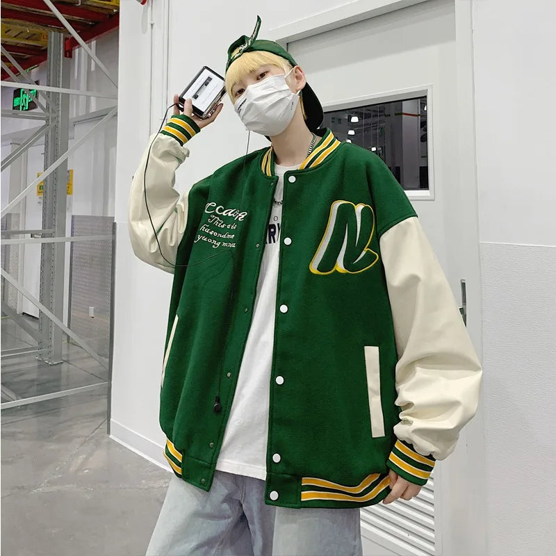 Veste universitaire de baseball brodée tendance