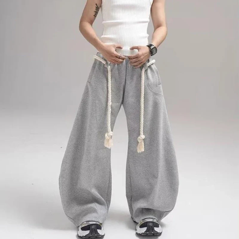 Pantalon de survêtement de sport ample à cordon de serrage épais