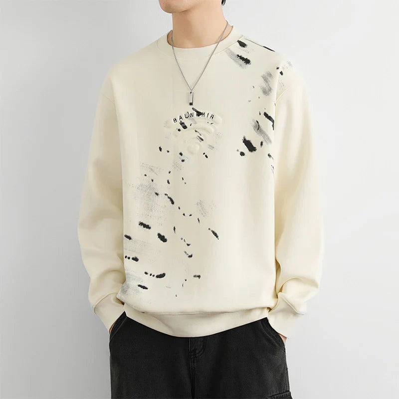 Sweatshirt mit abstraktem Farbspritzer-Muster