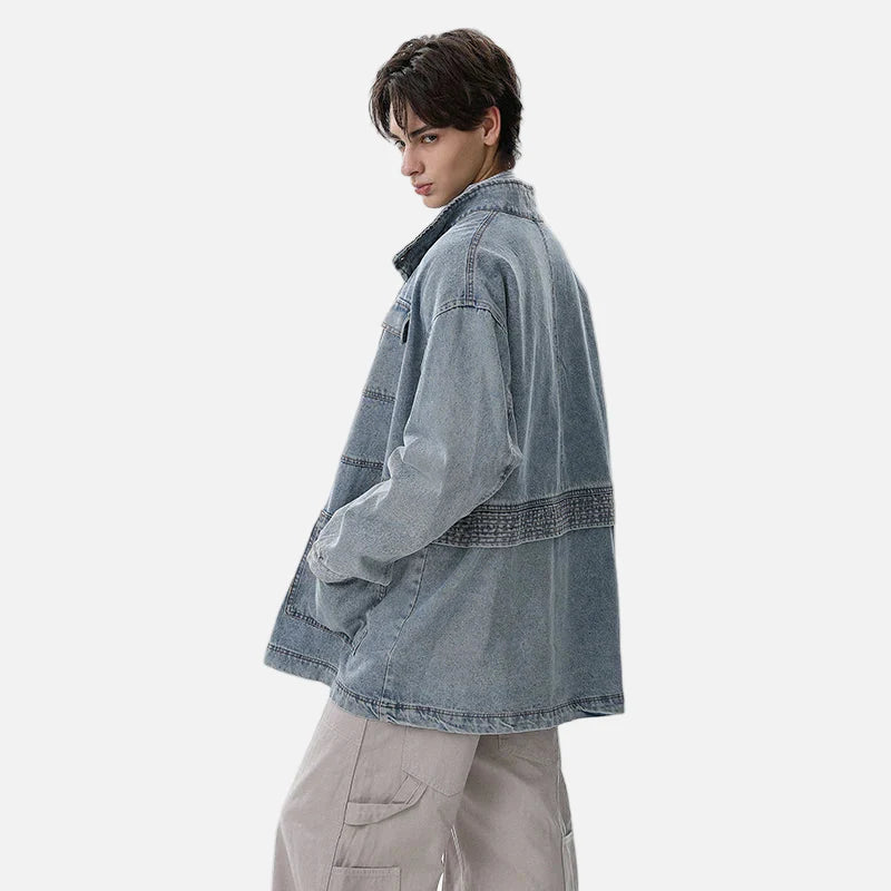 Veste en jean cargo ample style Y2K flatteuse