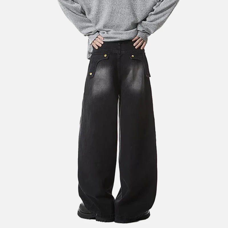 Strapazierfähige Patchwork-Jeans mit offener Kante