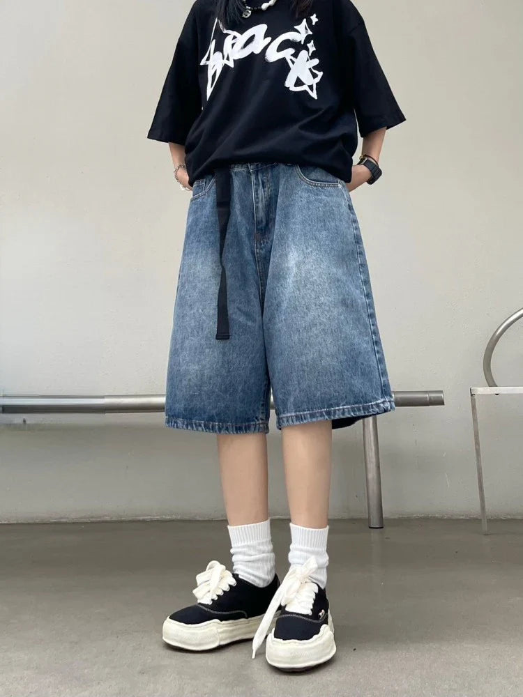 Short en jean vintage ample pour femme, style années 2000