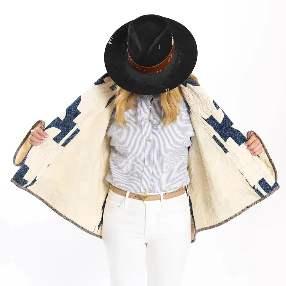 Strapazierfähige, schicke Jacke mit Farbblock-Design und lockerem Revers