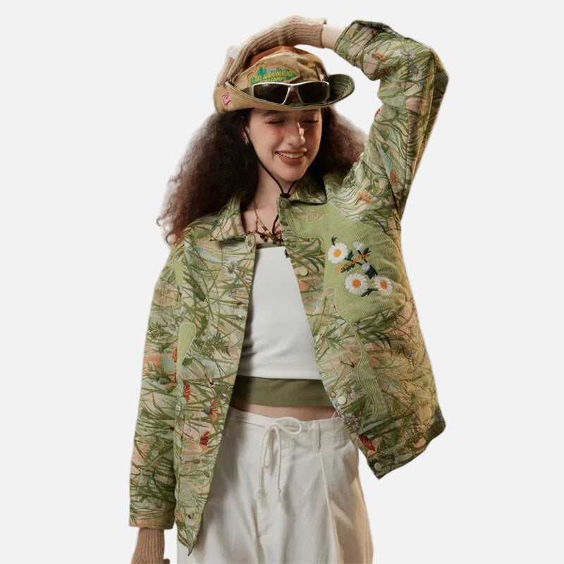 Jacke mit Blumenmuster (Gänseblümchen)