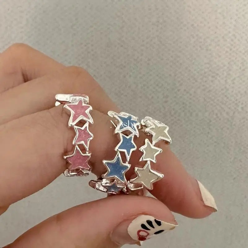Y2K Twisted Star Open Ring