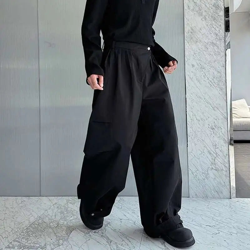 Pantalon large décontracté au design original et patchwork