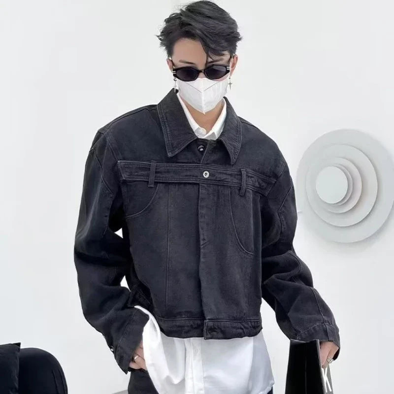 Veste en jean délavée polyvalente de style coréen