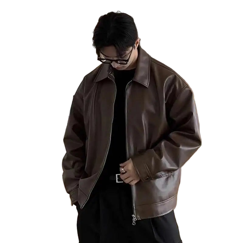 Classic Vintage PU Leather Jacket