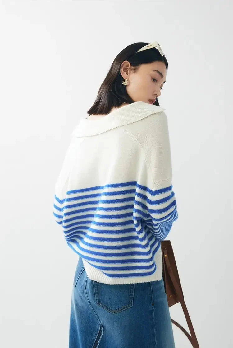 Pull-over rayé élégant pour l'hiver