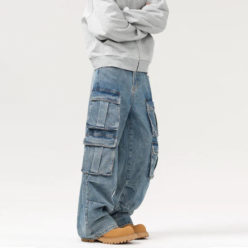 Y2K Trendy Effortless Baggy Cargo Tooling Jeans