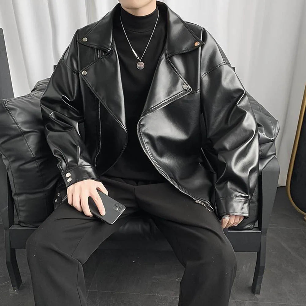 Premium Streetwear Klassische Lederjacke