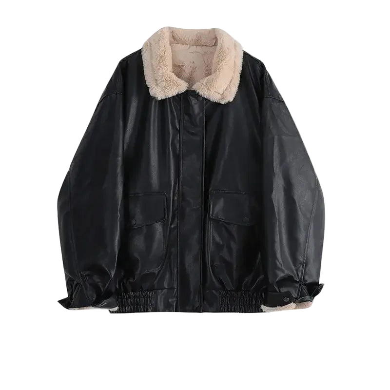 Old Money Style Faux Leather Jacket
