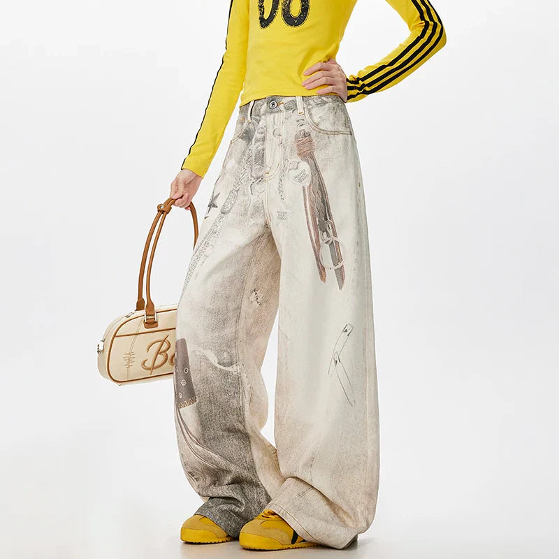 Original Laidback Look Straight Tube Wide Leg Jeans