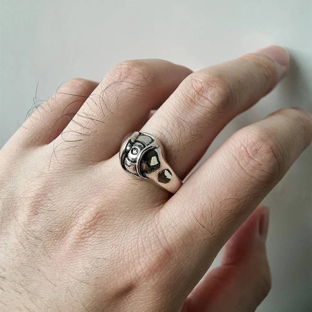 Gothic-Ring im Retro-Stil, verstellbar, mit Geisteraugen-Effekt