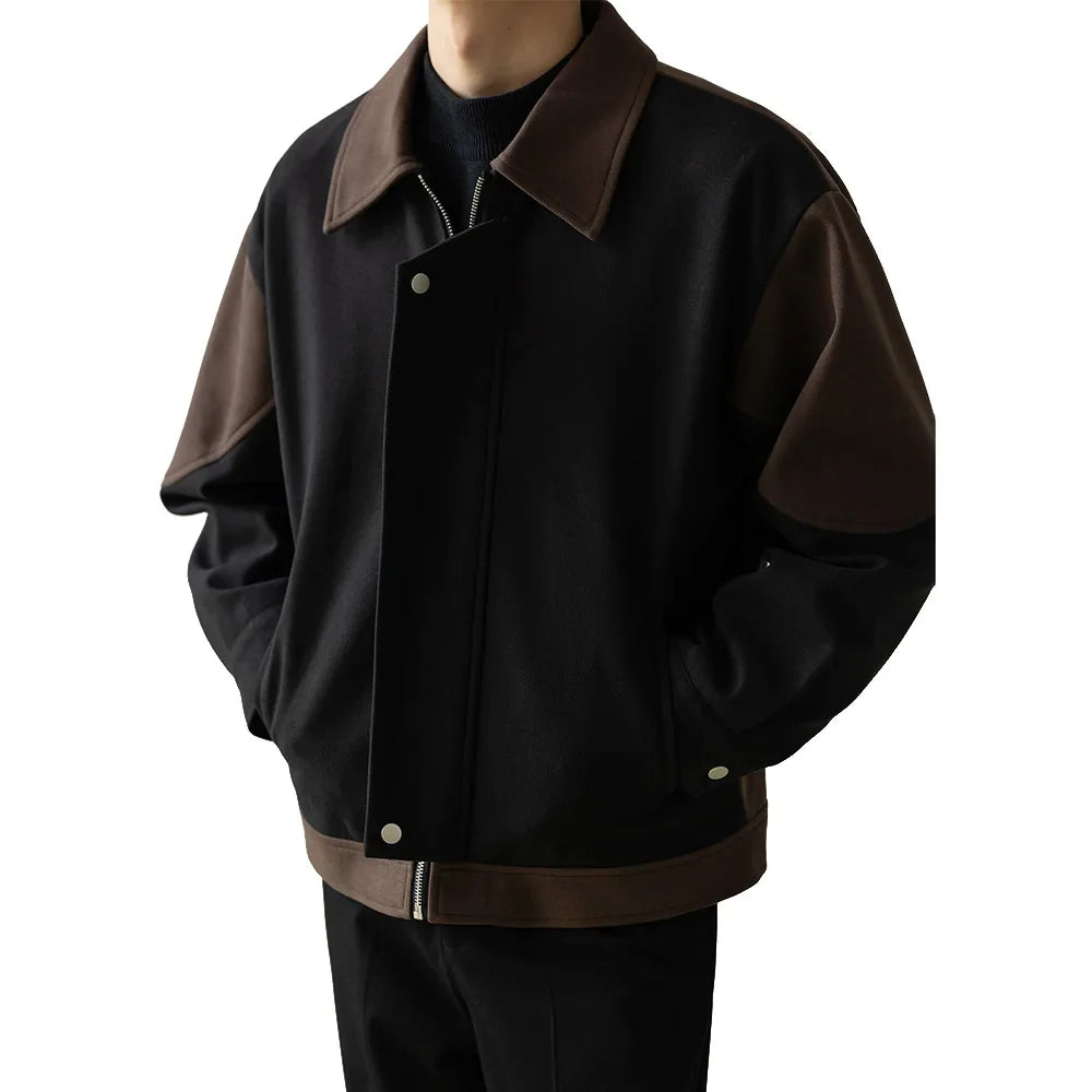 Veste décontractée ample de style coréen, patchwork vintage.