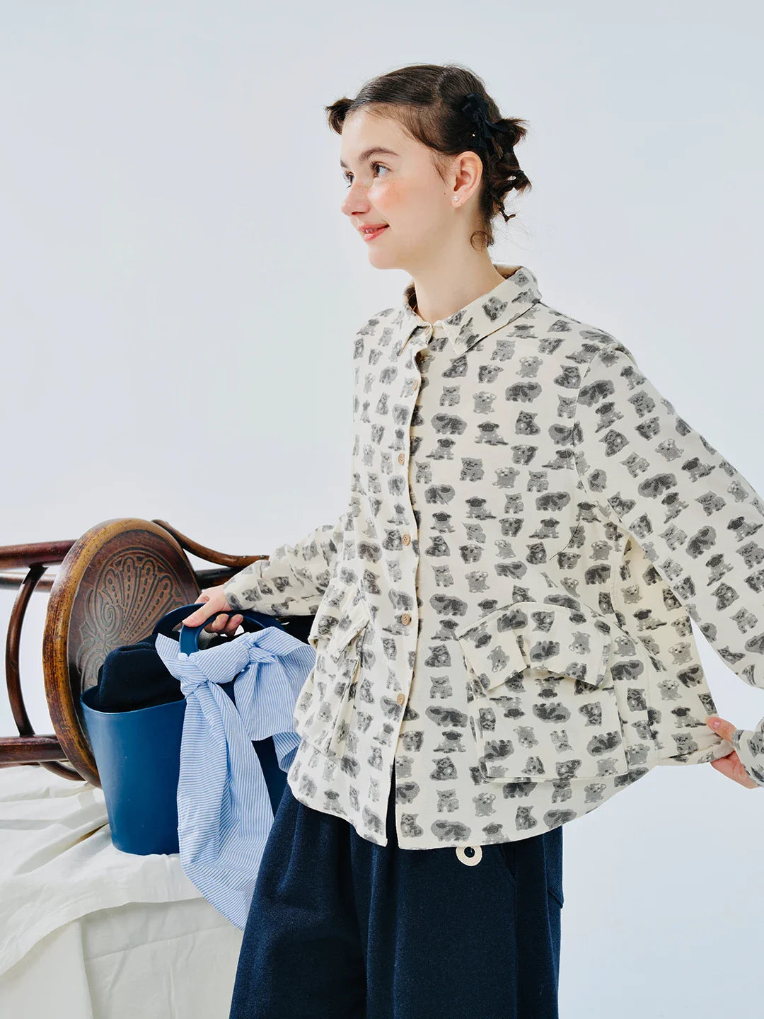 Langarmshirt mit farbenfrohem Cartoon-Print