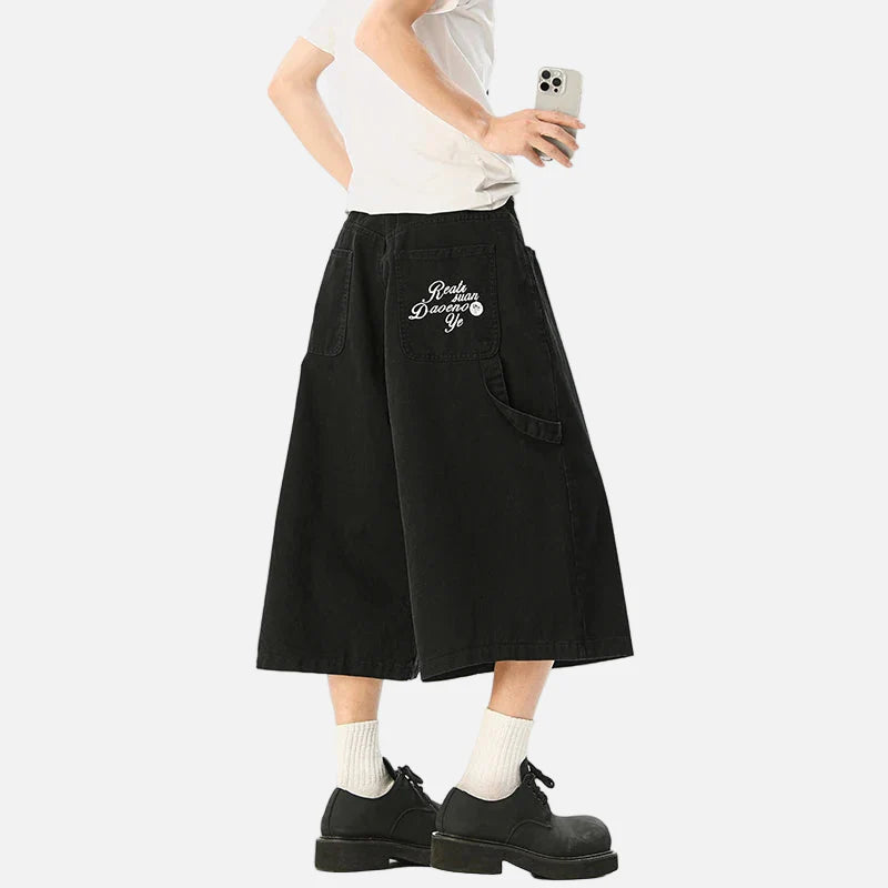 Y2K Arbeitskleidung Bestickte Cargo-Jorts