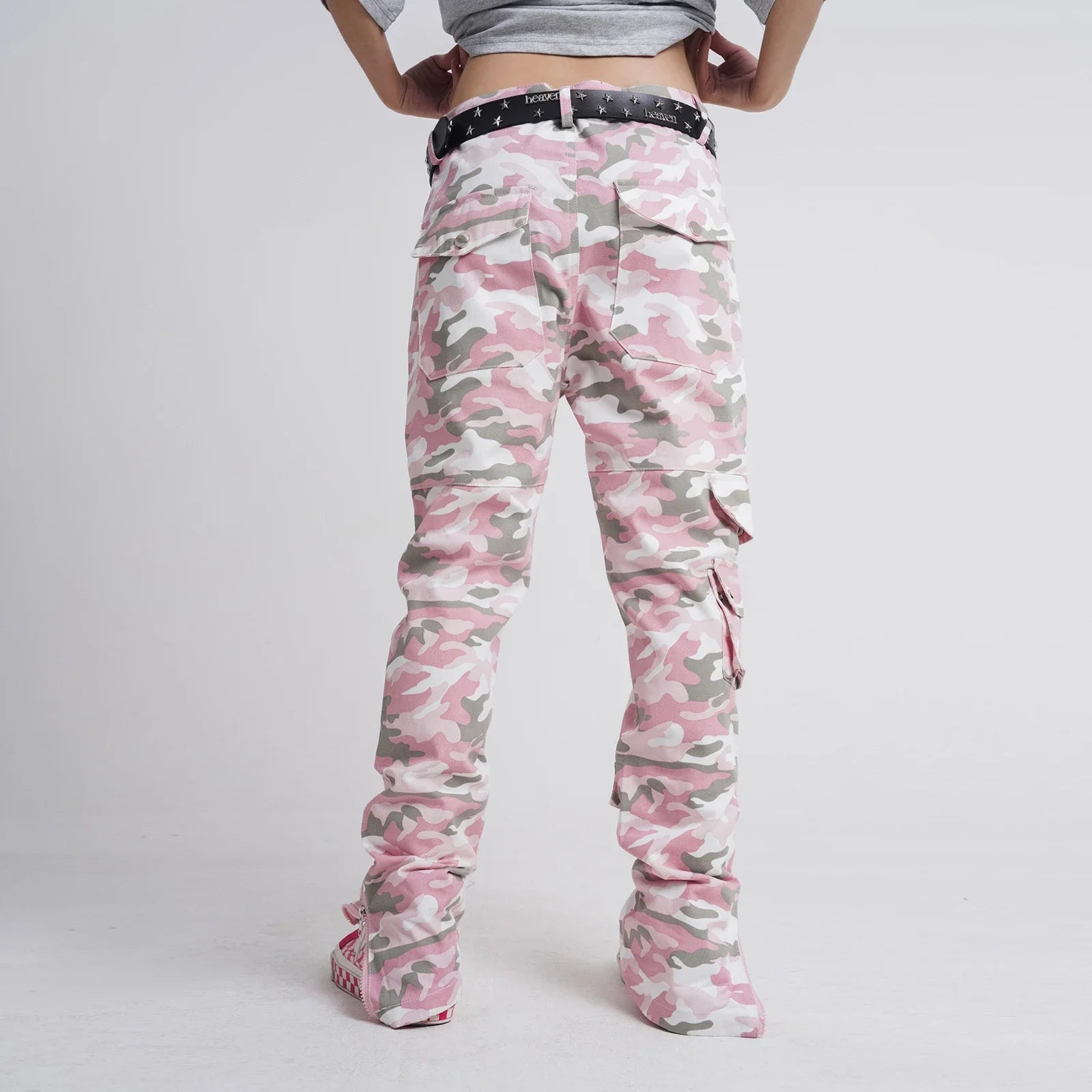 Pinkfarbene Camouflage-Hip-Hop-Cargohose