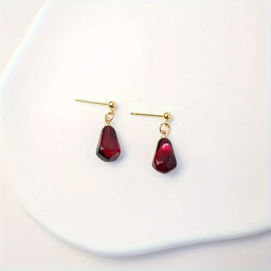Vibrant Pomegranate Seed Dangle Earring