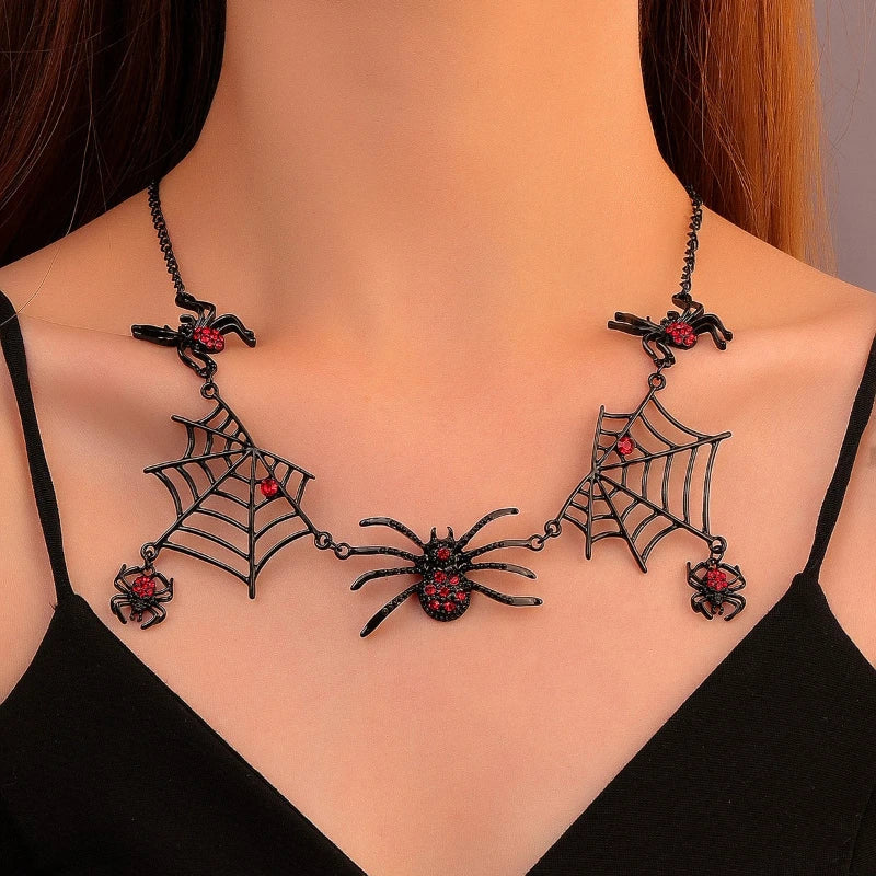 Gothic Festival Spider Web Chain Necklace