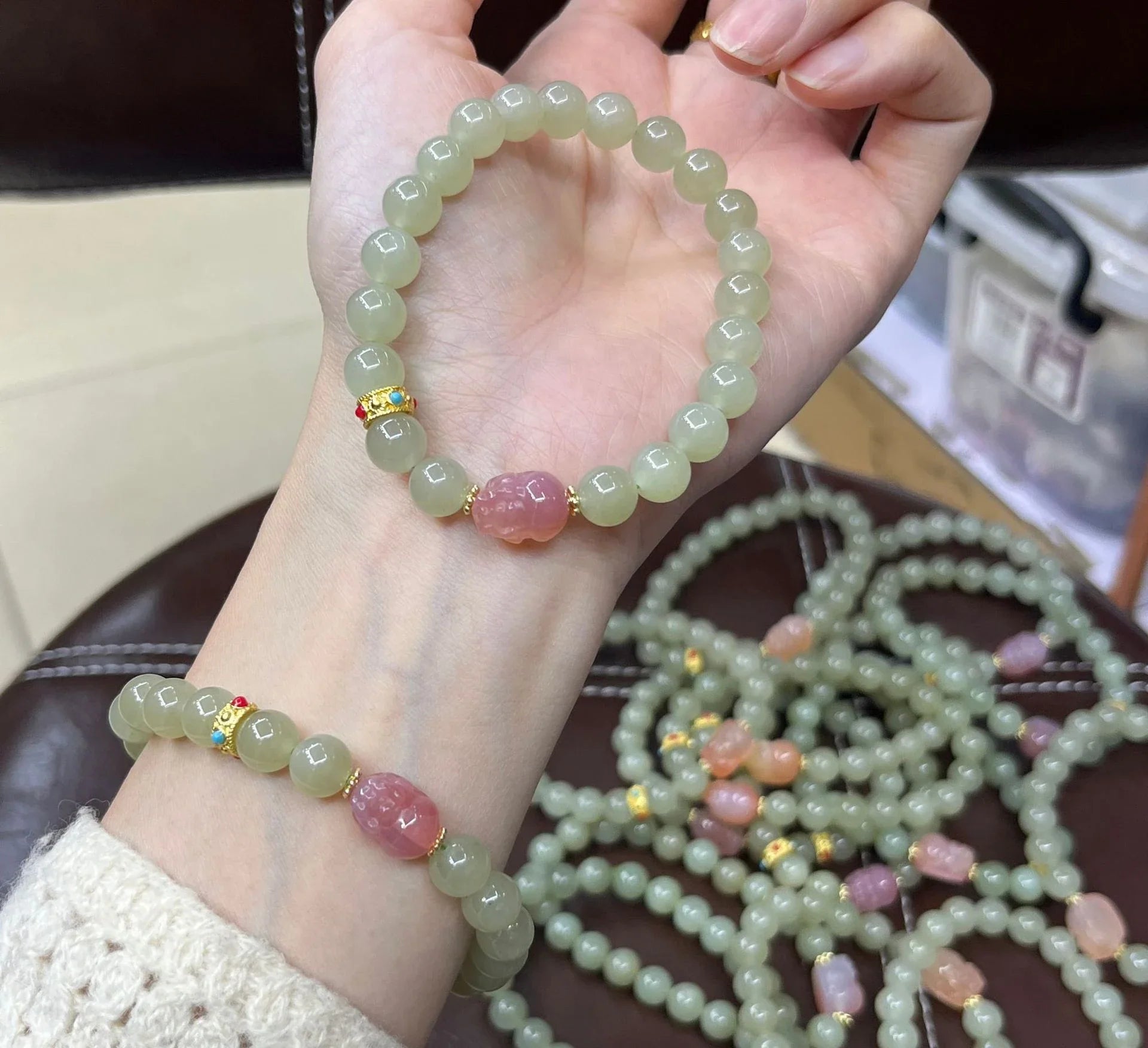 Bracelet d'amitié en jade d'eau claire