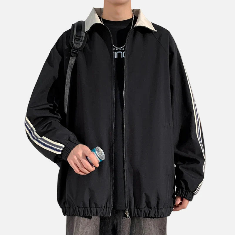 Vintage-Windjacke in Unifarben, wendbar