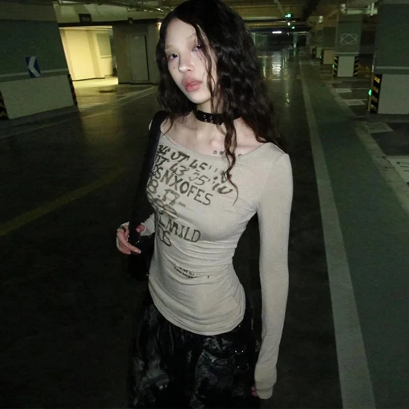 Y2K Soft Girl Latitude Graphic T-Shirt