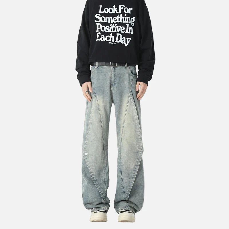 Y2K Herbst Patchwork Baggy Hip Hop Jeans