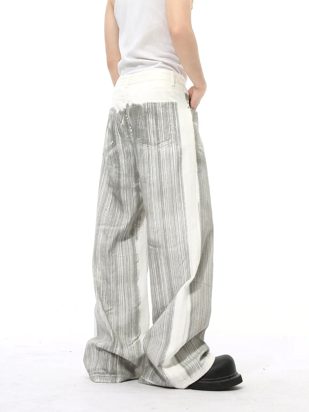 High Street Retro Design Dirty Straight Jeans