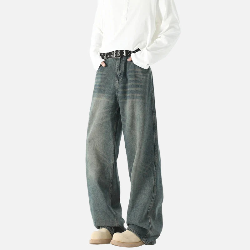 Warme, lässige Baggy Straight Leg Jeans