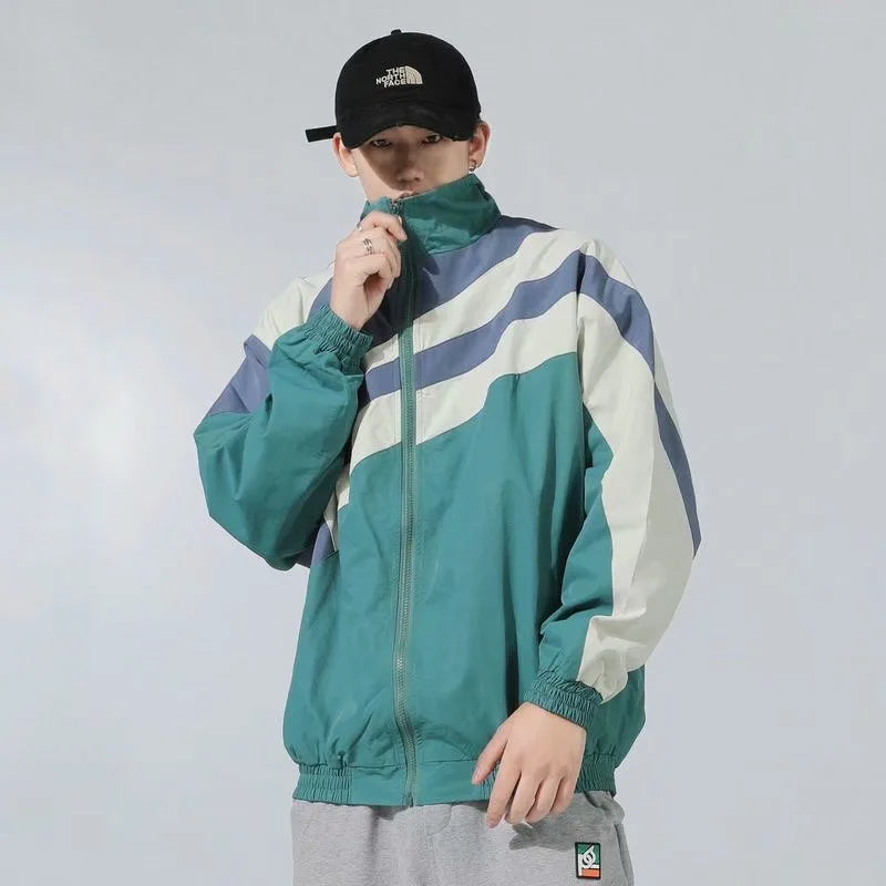 Y2K-Sport-Windjacke mit schmeichelhaftem Stehkragen