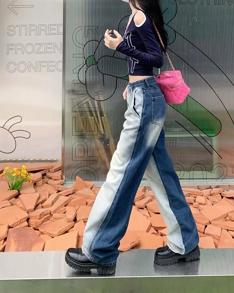 Retro-Patchwork-Jeans im Retro-Look