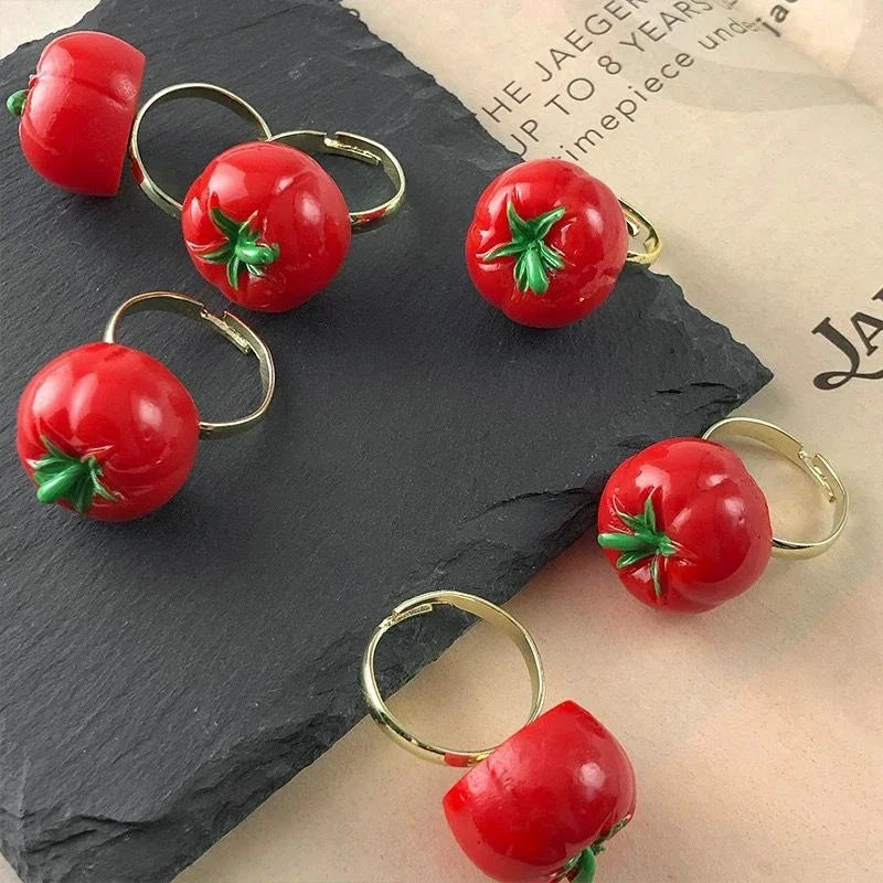 Bunte Tomaten-Cartoon-Harzringe