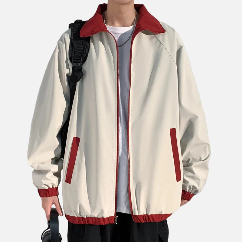 Vintage-Windjacke in Unifarben, wendbar