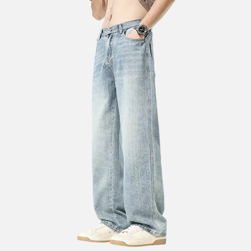Y2K Trendy Loose Fit Jeans mit elastischem Bund