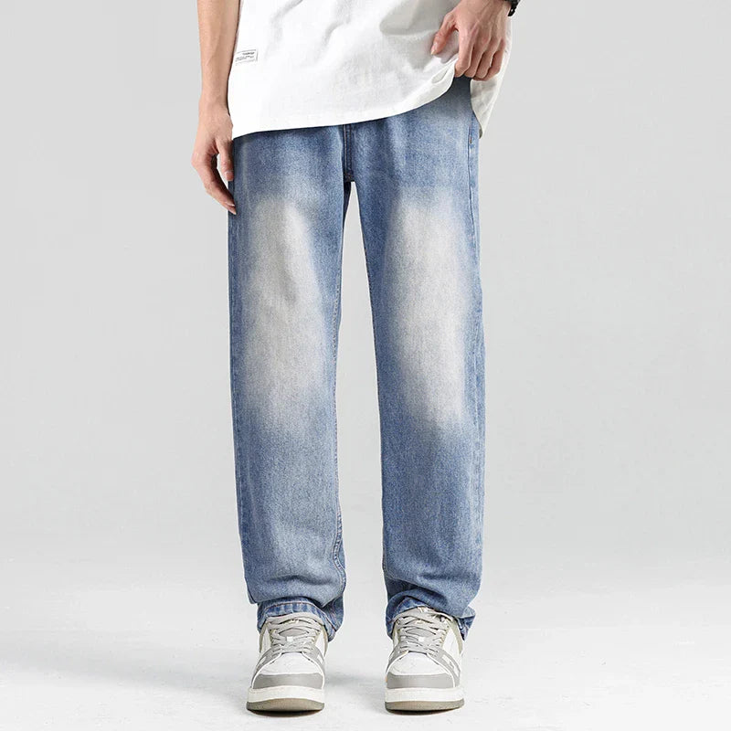 Lässige, gerade geschnittene Streetwear-Jeans aus gewaschenem Denim