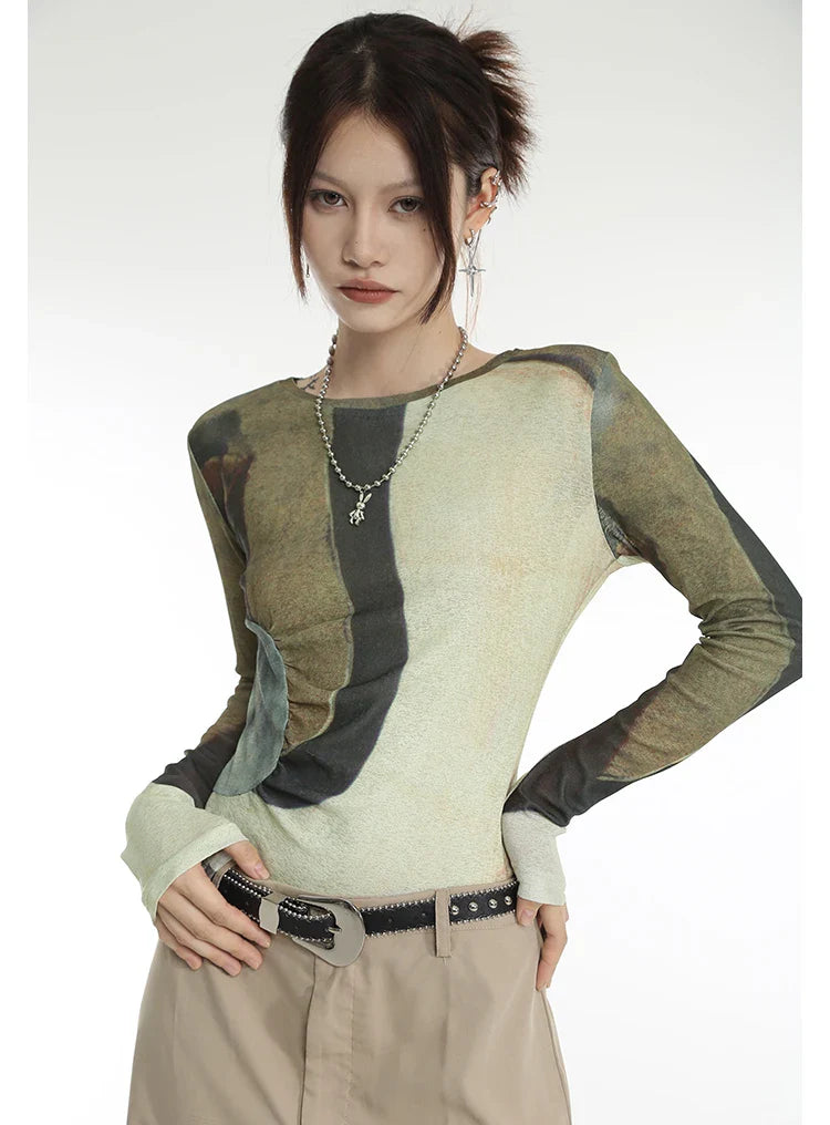 Cyber Y2K Patchwork Grunge Crop T-Shirt