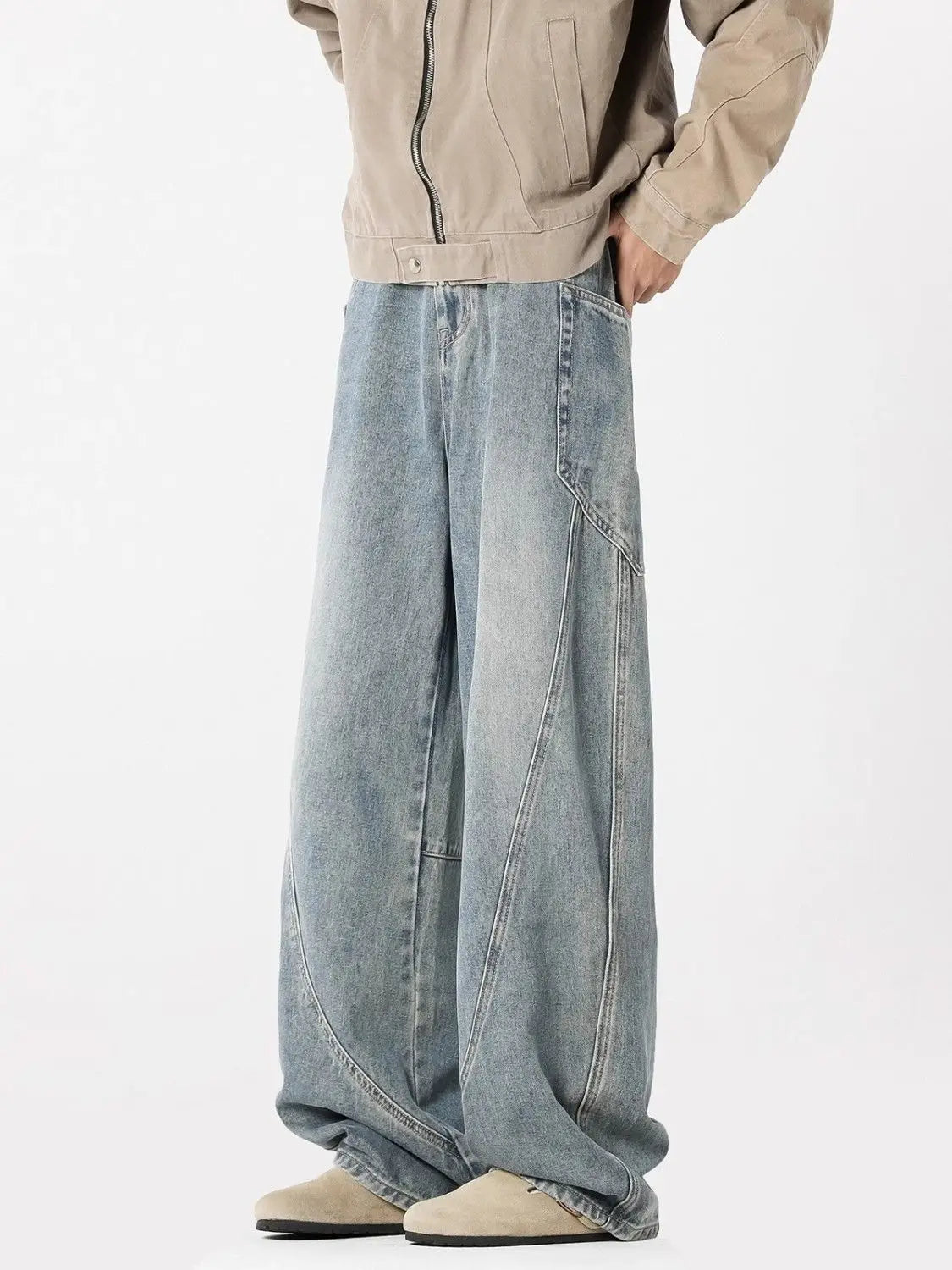 Trendige, lockere Straight-Jeans
