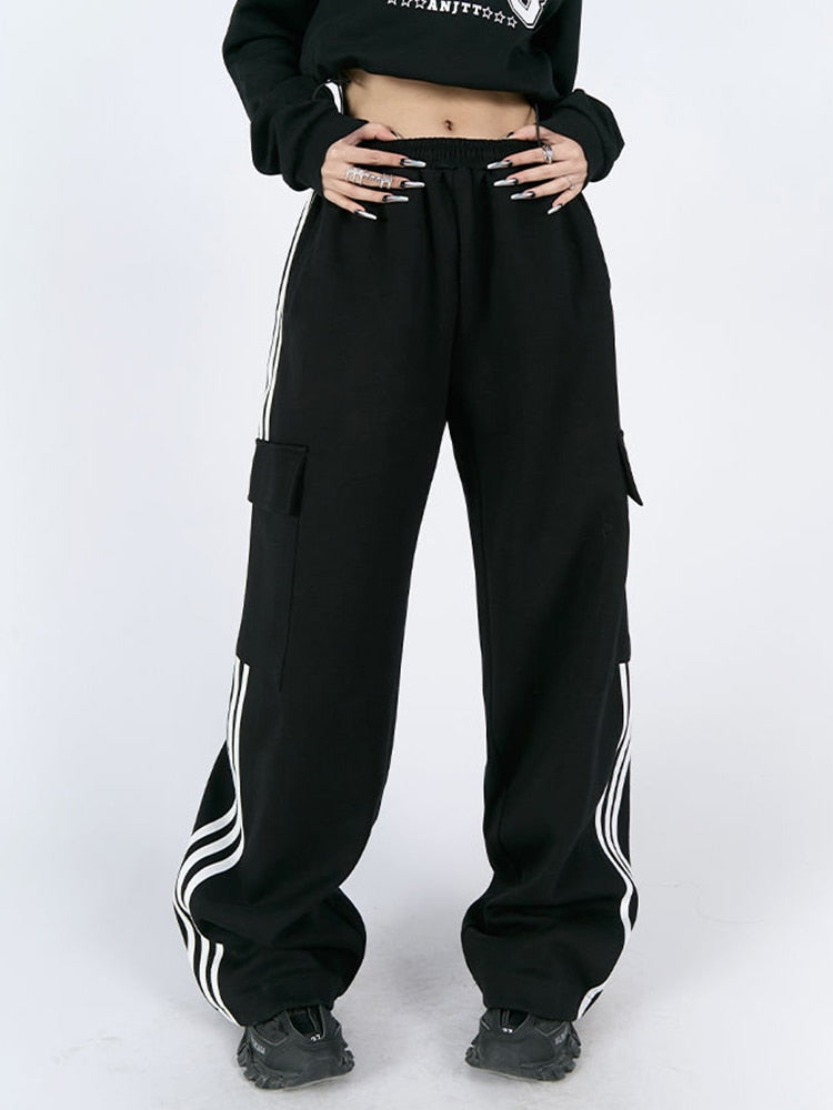 Gestreifte Damen-Cargohose