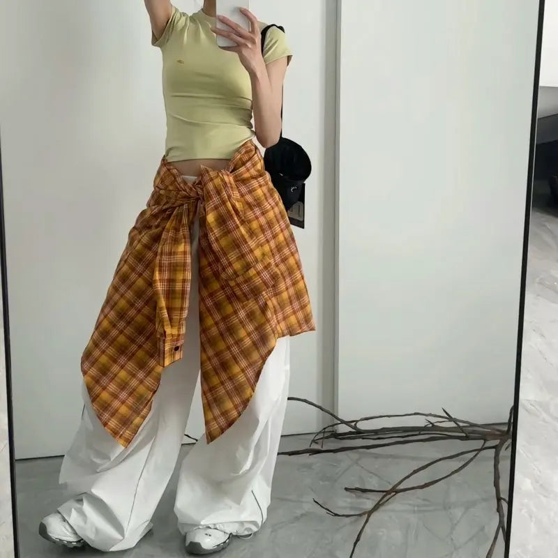 Pantalon de survêtement ample d'été à rayures blanches vintage pour femme