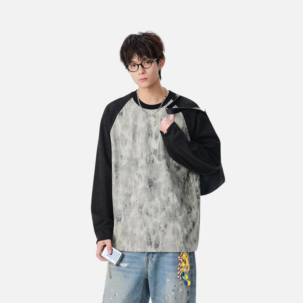 Y2K Gemütliches Sweatshirt mit Used-Look und Rundhalsausschnitt